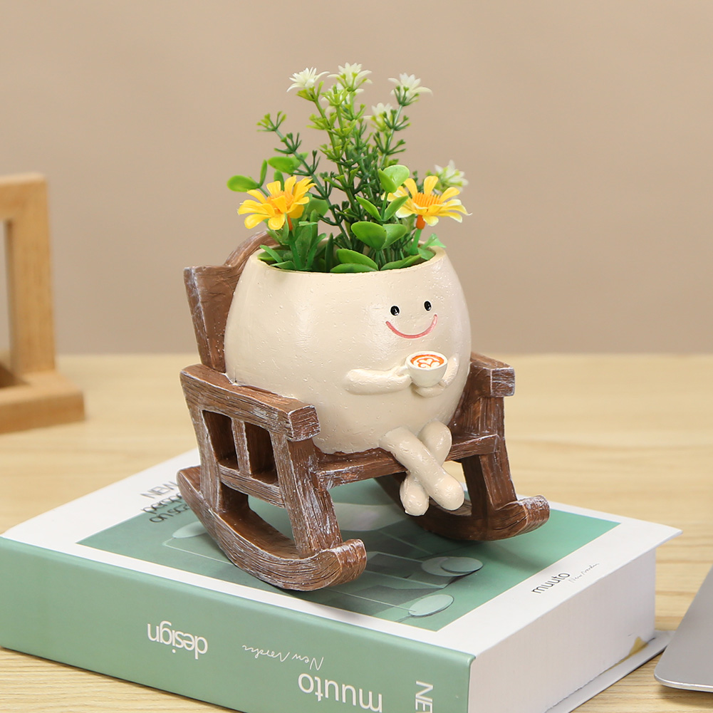 Echeveria Succulent - Pot Bunga Sukulen Kreatif Bentuk Kursi